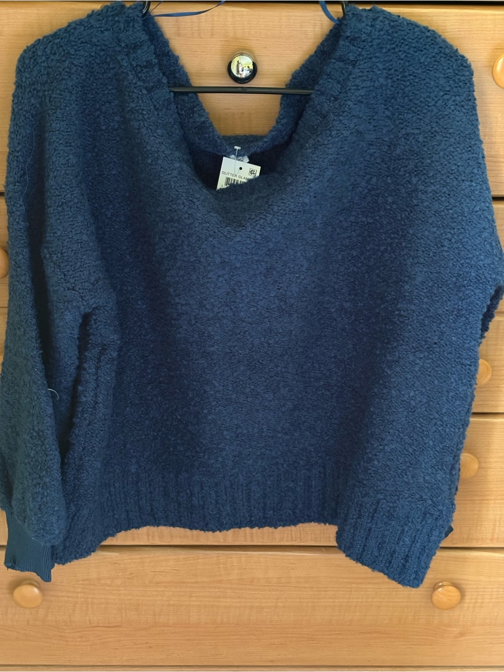 Bar III Navy Blue Bishop Sleeve Sweater NWT